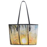 Leather Sunset Tote Bag Purse