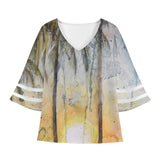 Women's Puff Sleeve Sunset Blouse