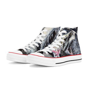 Women's Shark High Top Canvas Shoes