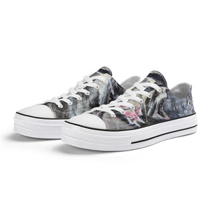 Men's Shark Low Top Canvas Shoes