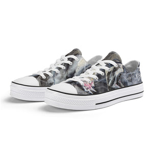 Women's Shark Low Top Canvas Shoes