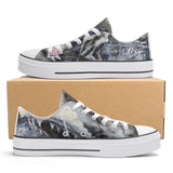 Women's Shark Low Top Canvas Shoes