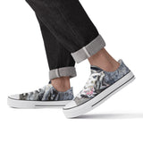 Men's Shark Low Top Canvas Shoes