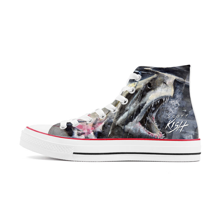 Women's Shark High Top Canvas Shoes
