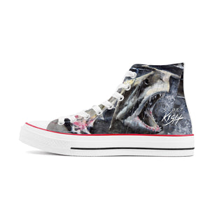 Men's Shark High Top Canvas Shoes