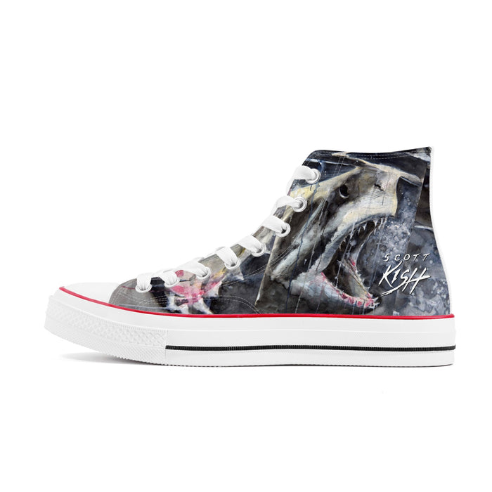 Men's Shark High Top Canvas Shoes