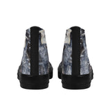 Men's Shark Black High Top Canvas Shoes