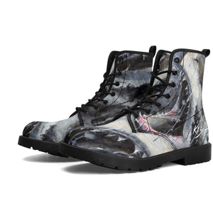 Men's Shark Leather Combat Boots