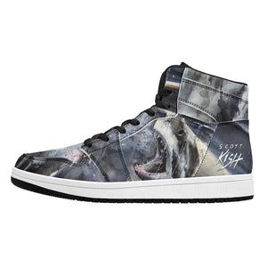Men's Shark High Top Leather Shoes
