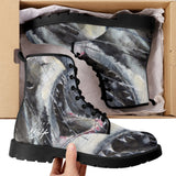 Men's Shark Leather Combat Boots