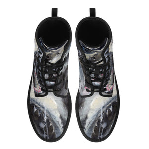 Men's Shark Leather Combat Boots