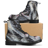 Women's Shark Leather Combat Boots