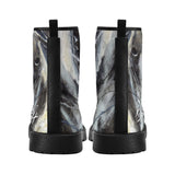 Women's Shark Leather Combat Boots