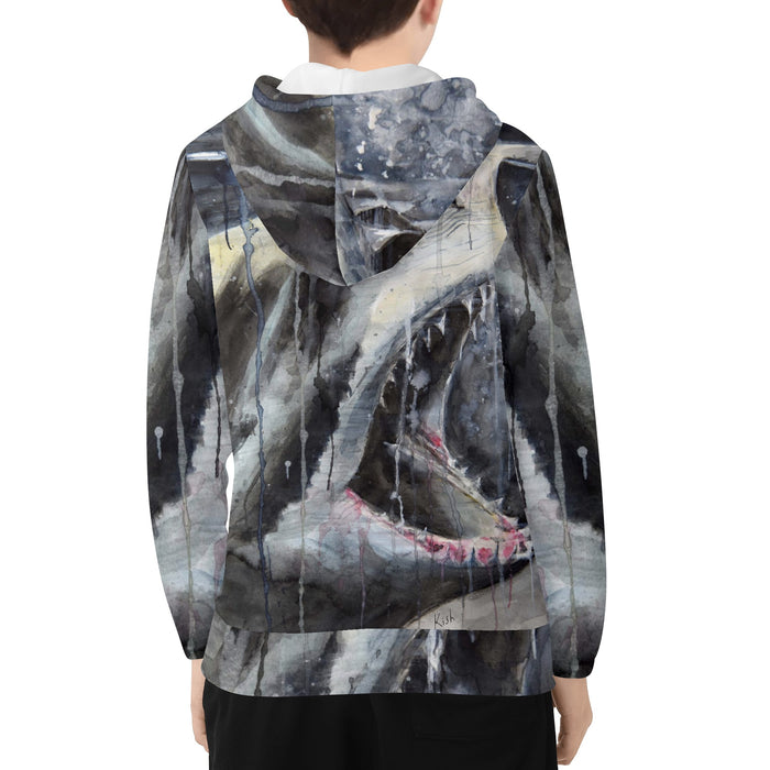 Youth Shark Zip Hoodie