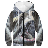 Youth Shark Zip Hoodie