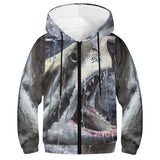 Youth Shark Zip Hoodie