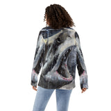 Women's Long Sleeve Button Down Shark Shirt