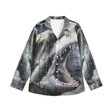 Women's Long Sleeve Button Down Shark Shirt