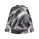 Women's Long Sleeve Button Down Shark Shirt