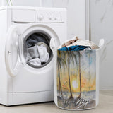 beach sunset laundry basket