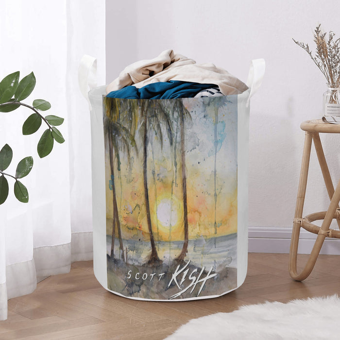 beach sunset laundry basket by Scott Kish