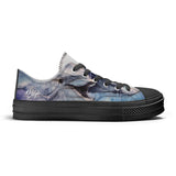 Men's Low Top Canvas Shoes - Dolphin Design