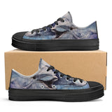 Women's Low Top Canvas Shoes - Dolphin Design