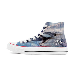 dolphin high top canvas shoes