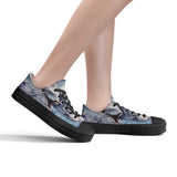 Women's Low Top Canvas Shoes - Dolphin Design