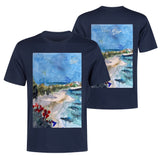 men's t-shirt in blue - front and back