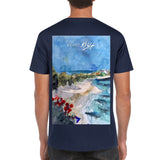 blue men's beach t-shirt