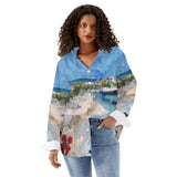 Women's Long Sleeve Button Down Beach Shirt
