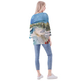 Women's Tropical Puff Sleeve Blouse