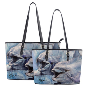 Leather Dolphin Tote Bag Purse