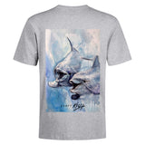 grey Scott Kish t-shirt with dolphins - back