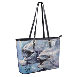 Leather Dolphin Tote Bag Purse