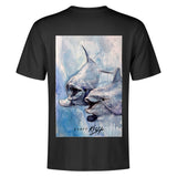 Scott Kish black men's t-shirt with dolphins