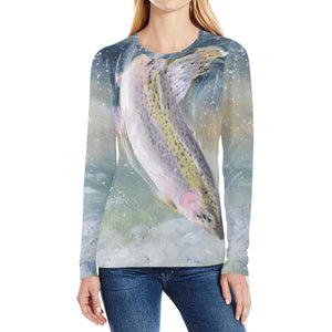 Women's Long Sleeve Fishing Shirt - Rainbow Trout