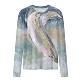 Women's Long Sleeve Fishing Shirt - Rainbow Trout