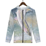 Womens Heavy Fishing Zip Hoodie - Rainbow Trout