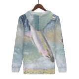 Womens Heavy Fishing Zip Hoodie - Rainbow Trout