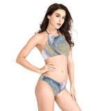 Women's High Neck Bikini - Rainbow Trout