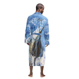 men's fishing bathrobe with sailfish