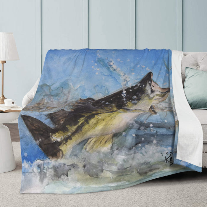 Largemouth Bass Fleece Blanket