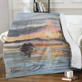 Sunrise Canoe Trip Fleece Blanket