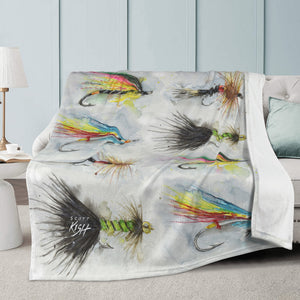 Fly Fishing Fleece Blanket