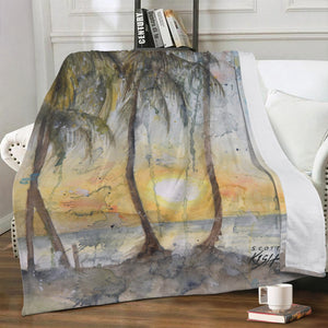 Beach Sunset Fleece Blanket
