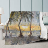 Beach Sunset Fleece Blanket
