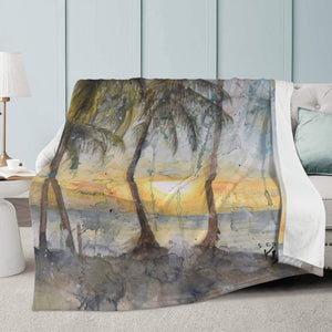 Beach Sunset Fleece Blanket