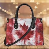 Luxury Leather Canadian Flag Purse